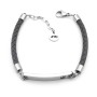 Zoppi Jewels|Bracciale in cuoio grigio con targhetta in acciaio