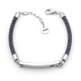 Zoppi Jewels:Bracciale in cuoio blu con targhetta in acciaio:28,00 €