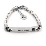 Zoppi Jewels:Bracciale in cuoio bianco con targhetta incisa "Keep Going":29,00 €
