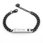 Zoppi Jewels|Bracciale in acciaio nero con targhetta incisa "Keep Going"
