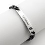 Zoppi Jewels|Bracciale in acciaio nero con targhetta incisa "Keep Going"