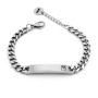 Zoppi Jewels:Bracciale a catena groumette in acciaio con targhetta