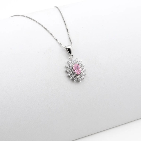 Zoppi Jewels:Collana con ciondolo con pietra rosa in argento 925:38,00 €