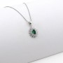 Collana con ciondolo con pietra verde smeraldo in argento 925