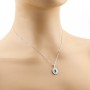 Collana con ciondolo con pietra verde smeraldo in argento 925