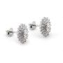 Zoppi Jewels:Orecchini a rosetta con pietra bianca in argento 925