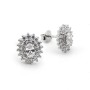 Zoppi Jewels:Orecchini a rosetta con pietra bianca in argento 925