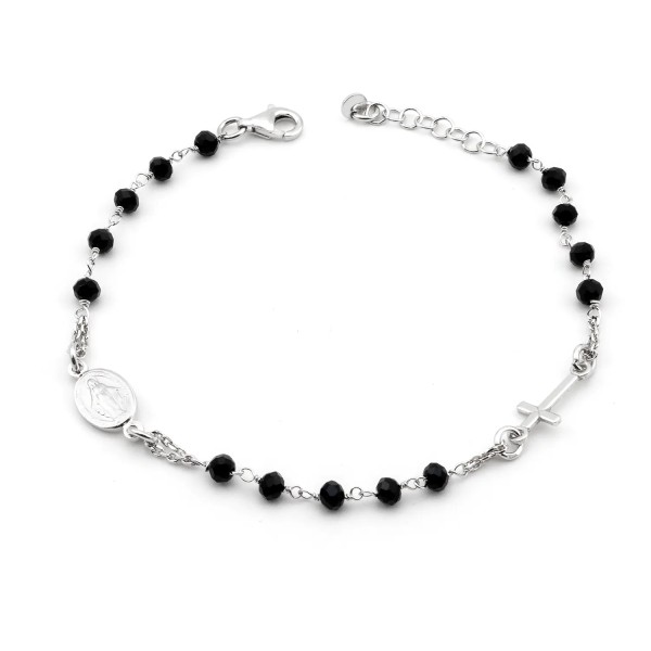 Collana in argento con punto luce a fiore