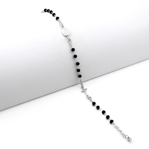 Collana in argento con punto luce a fiore