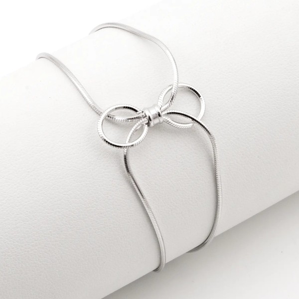 Zoppi Jewels|Bracciale due fili a Coda di Topo con Fiocco in Argento 925