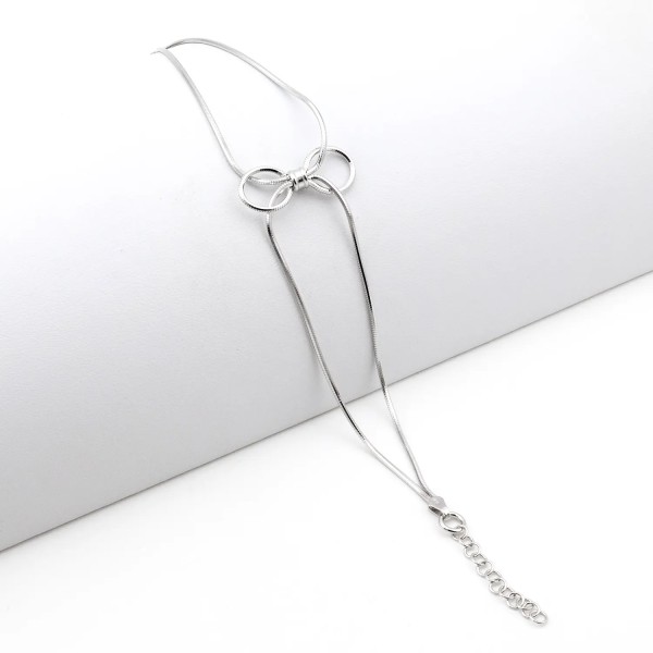 Zoppi Jewels|Bracciale due fili a Coda di Topo con Fiocco in Argento 925
