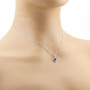 Collana con cuore blu zaffiro in argento 925