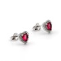Orecchini a cuore rosso rubino in argento 925