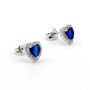 Orecchini a cuore blu zaffiro in argento 925