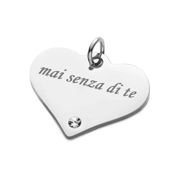 Zoppi Jewels:Ciondolo cuoricino con pietra personalizzato con frase:15,00 €