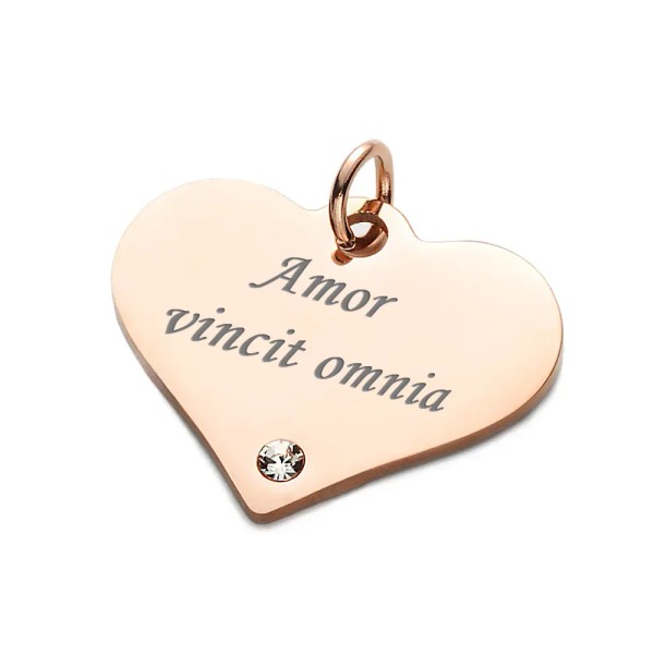 Zoppi Jewels:Ciondolo cuoricino con pietra personalizzato con frase:15,00 €