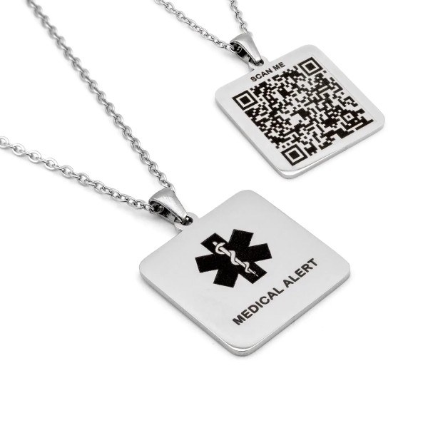 Zoppi jewels|Collana targhetta medica per emergenze con QR code, lunga 45cm|40,00 €