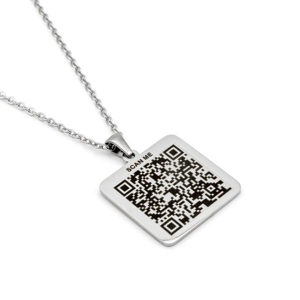 Zoppi jewels|Collana targhetta medica per emergenze con QR code, lunga 45cm|40,00 €