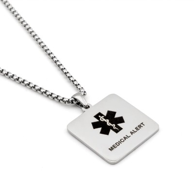 Zoppi jewels|Collana targhetta medica per emergenze con QR code, lunga 45cm|40,00 €