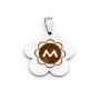 Zoppi Jewels|Ciondolo fiore personalizzato con iniziale in acciaio