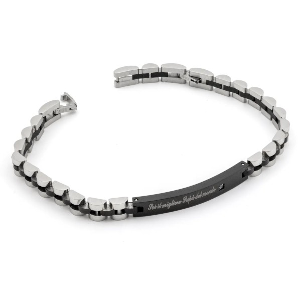 Zoppi Jewels|Bracciale in acciaio con frase del papà