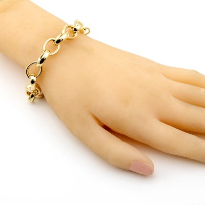 Bracciale a maglia rolò in acciaio dorato