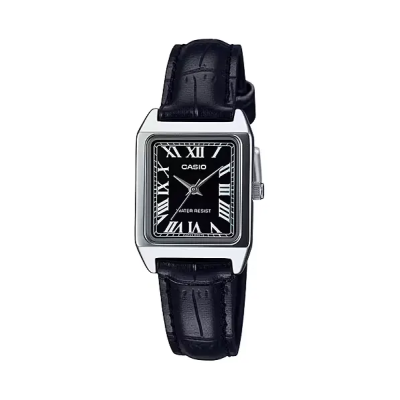 Orologio donna Casio classic collection cassa rettangolare e cinturino in pelle nero