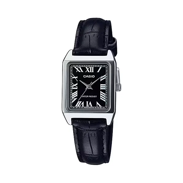 Orologio donna Casio classic collection cassa rettangolare e cinturino in pelle nero