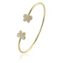 Zoppi Jewels:Bracciale rigido in argento dorato con farfalle