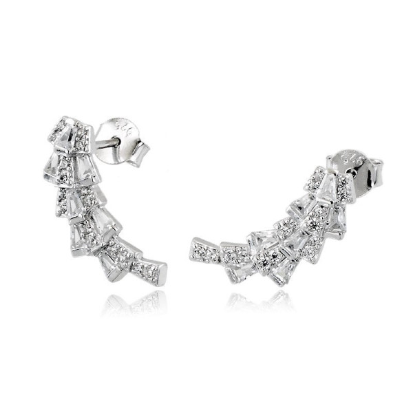 Zoppi Jewels:Orecchini curvi in argento e swarovski