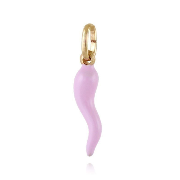 Zoppi Jewels|Corno in argento dorato smalto rosa