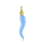 Zoppi Jewels:Cornicino in argento dorato e smalto celeste h 2,6cm