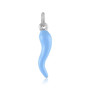 Zoppi Jewels:Cornicino in argento e smalto celeste h 2,6cm
